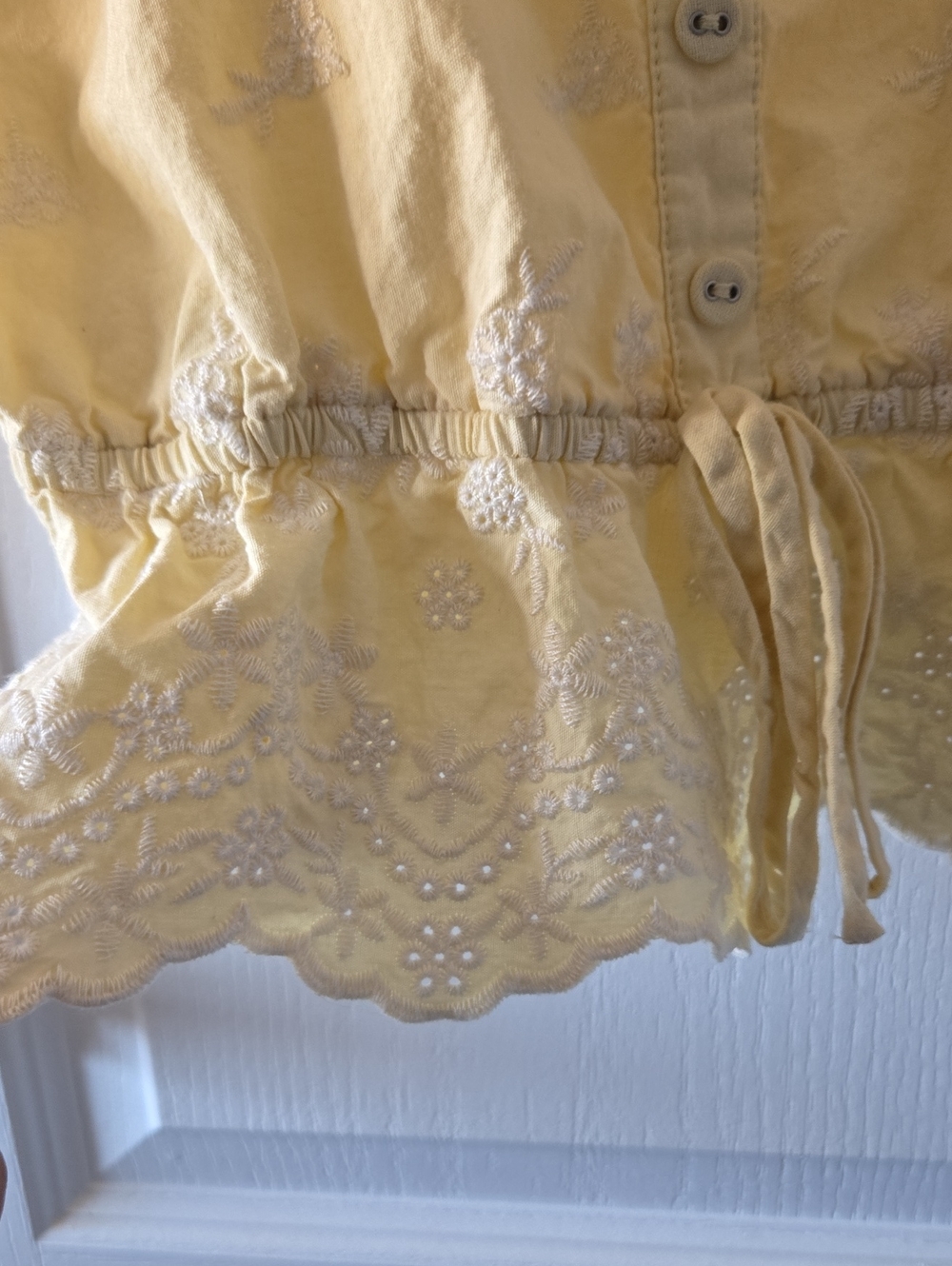 Yellow Ruffled Top With Embroidery - Picture 5 of 5